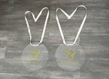 Stuhldeko Stuhlschilder Hochzeit Acrylscheibe Braut & Bräutigam