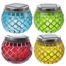 LED Solar Windlichter Mosaik