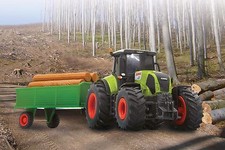 Brandneu 1:28 Großer Bauernhof Traktor Plus Anhänger Fernbedienung RC Spielzeug Geschenk