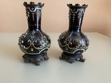 Kunst Antik Email Vasen Paar