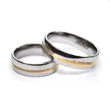 Edelstahl Ringe Partnerringe Silber/Gold glanz Damen Herren Trauringe  Ehering