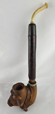 Vintage Jägerpfeife - Steckpfeife -bayerische Tabakpfeife Kuhkopf geschnitzt (3)