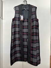 BURBERRY Futter Trenchcoat Tweed Mantel 34 36 38 UK 8 10 Wollle Blau dick NEU