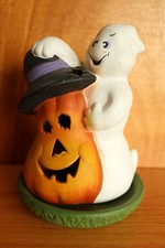 Windlicht Kürbis mit Gespenst