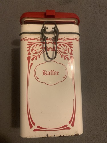 Blechdose eckig kaffeedose rot - eckig,