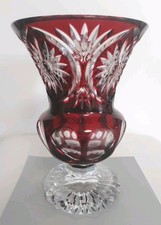 Bleikristall Glasvase, Blumenvase,  Rubinrot, WMF,  2830 Gr. schwer, H-22,5cm.