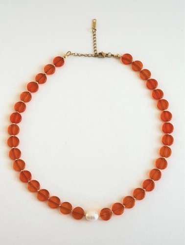 Halskette orange glasperlen - orange,
