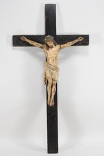 N88B29- Wandkreuz Kruzifix Holz geschnitzt und gefasst