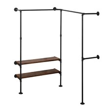 EUGAD Kleiderständer Garderobe mit Ablage zur Wandmontage Industrial Loft Design