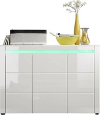 trendteam 1323-875-01 Sideboard Lotus, 122 x 86 x 34cm weiß hochglanz F6