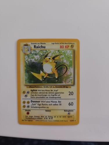 Pokemon raichu holo 102 - raichu,