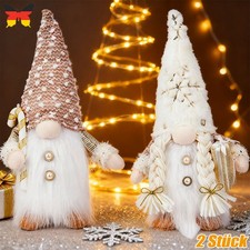 2Stk Wichtel Weihnachtswichtel Figur Deko Weihnachten Zwerg Kobold Gnom H30/32cm