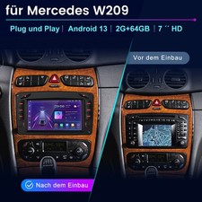 Carplay 2+64G Android 14 Autoradio GPS Navi BT Für Benz C-Klasse W203 W209 W208