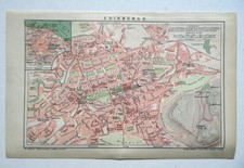 Edinburgh, Scotland, England, Landkarte, Karte, Stadtplan Map um 1895