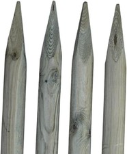 Spitze Holzpalisaden 4-Pack Holzpfähle Baumpfahl Imprägniert Olivgrün