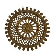 Messing Untersetzer Antik Ø19cm Vintage Deko Teller Metall Ornament Retro Stil