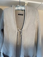 hellgraue Strickjacke, Marco Polo, glattes Baumwollgarn, Gr. 36, XS (S), grau