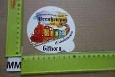 Alter Aufkleber Reise Stadt DB Bahn PREUSSENZUG Heide GIFHORN Niedersachsen