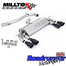 Milltek Golf R MK7 Auspuff ab Kat RACE 3" ohne Res ohne Ventil schwarz GT SSXVW407