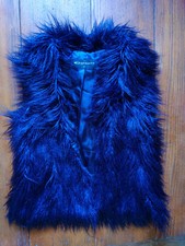 ESPRESSO Damen Weste Gr.38/40  Fell Weste Zottelfell schwarz 