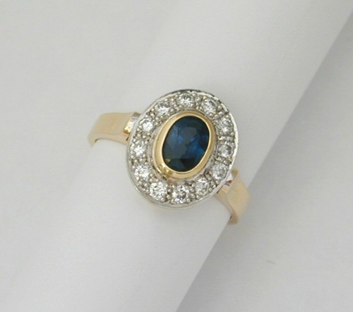 Damenring saphir brillanten - damenring,