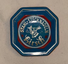 Antike Hirsch Stahl-Stecknadeln Blechdose  50g Extra Fein No6 schön erhalten