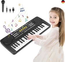 Keyboard Kinder mit Mikrofon, Tragbare Multifunktions Kinder Keyboard 37 Tasten