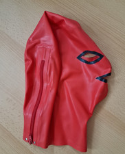 Latex Maske, rot schwarz, mit