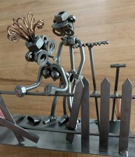 Metall Skulptur Sex im Garten am Liebeszaun witzig Unikat  Detailreich