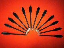 12 x 6, 3"  Armbrust Bolzen Kunststoff Schwarz , Spitze Edelstahl