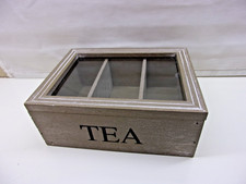 Holz - Teebox  Teekiste Aufbewahrung HOLZBOX FÜR TEE SHABBY STIL