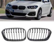 Nieren Kühlergrill für BMW 1er F20 F21 ab 2015 GLANZ SCHWARZ Einzelsteg Grill