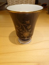 Weimar Kobalt Porzellan Vase Golddekor, ca 15 cm hoch