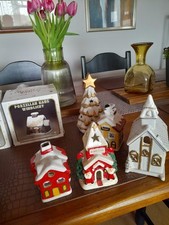 Weihnachtsstadt Teelichter Beleuchtung Weihnachtsdorf Weihnachtsszene  Deko 12 x