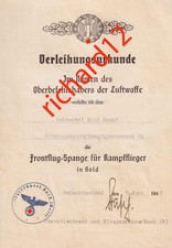 Urkunde zur Frontflugspange