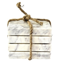 Marmor Untersetzer Weiß Grau