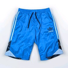 ADIDAS SPO Glanz Shorts S blau Badeshorts Freizeit Fitness Vintage Sport Retro