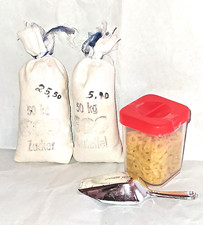 Zuckersack+Kartoffelsack+Dose mit Nudeln+Schüppe / Kaufmannsladen; 80iger Jahre