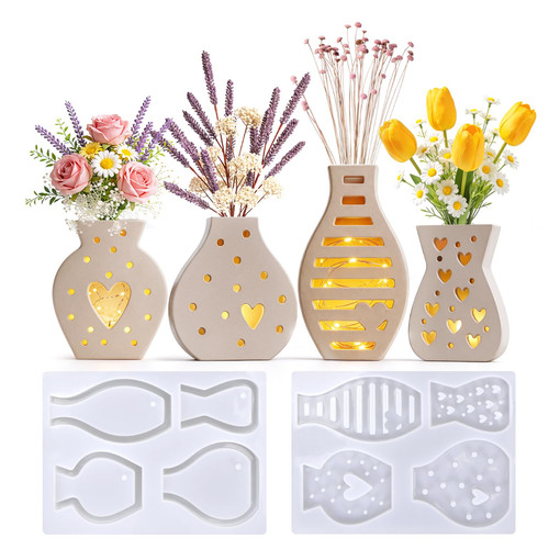 Silikonformen vase set - silikonformen,