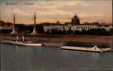 DÜSSELDORF am Rhein Ansichtskarte ca. ~1910 Schiff Anlegestelle am Kunstpalast