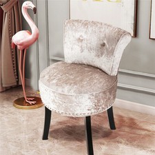  Schminkstuhl Schminkhocker Luxus Silber Samt Schminktisch Hocker mit Lehne 