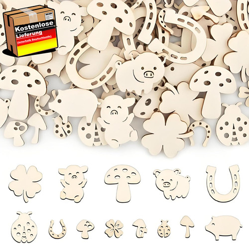 Mini holz glücksbringer - glücksbringer, set