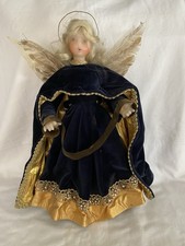 alter Weihnachtsengel Wachsengel Engel Pauline Leidel-Spreen Handarbeit blau