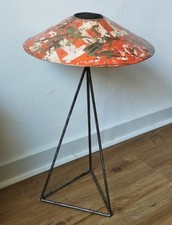 Orange Afrika Lampe aus recycelten Ölfässern, unverkabelt