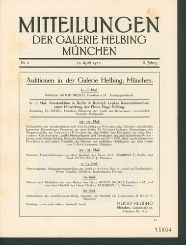 Mitteilungen der galerie - mitteilungen,