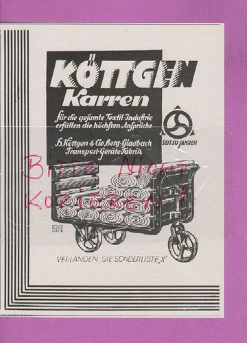 Berg gladbach werbung 1931 - werbung,