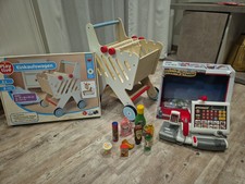 Kinder Einkaufswagen Holz Einkaufstasche Playtive und Kasse Marke KLEIN 14 TEILE
