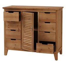 B-Ware Apothekerkommode MCW-O63, Staufächer Schubladen, Fensterladenoptik, natur