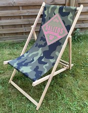 SALITOS Liegestuhl Sonnenstuhl camouflage Strandstuhl Sylt ( Bier Hut Flasche )