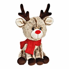 Rentier sitzend Plüsch braun